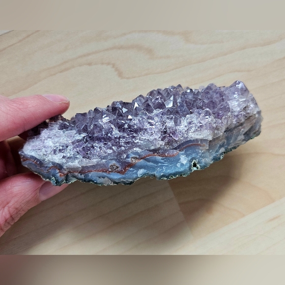 Amethyst Crystal Geode Set: One Grape Amethyst, One With Defined Crystals - Picture 3 of 4